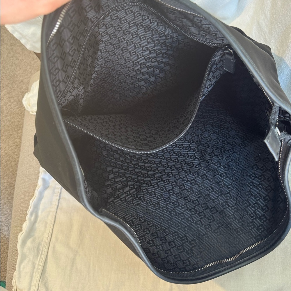 Gucci Black Nylon Leather Trim Work Tote Laptop Business Briefcase Italy - Picture 4 of 7
